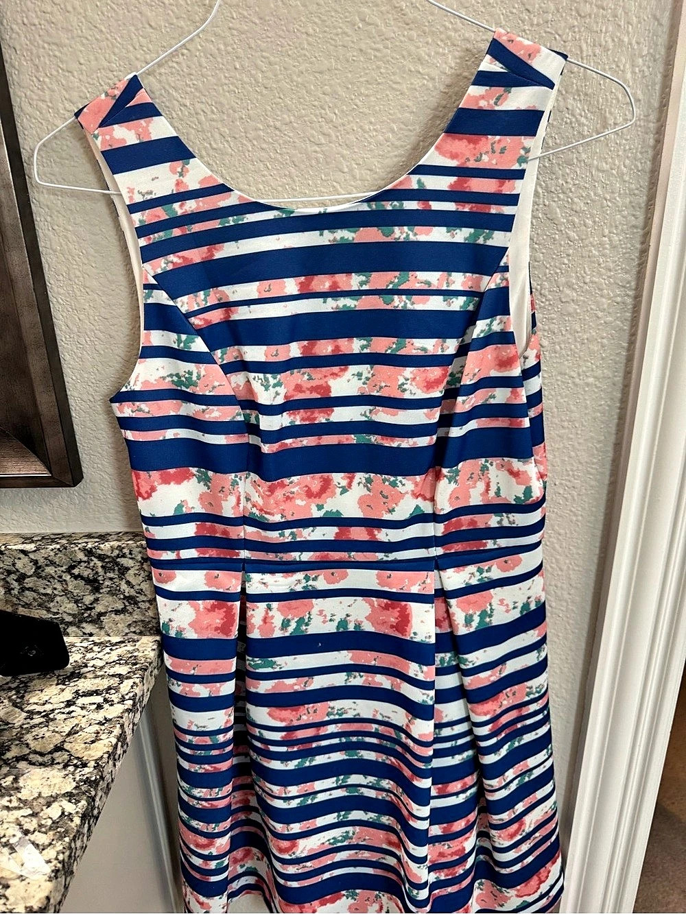 41 Hawthorn Ashland Knit Dress Striped Mini Dress Blue & Pink Medium